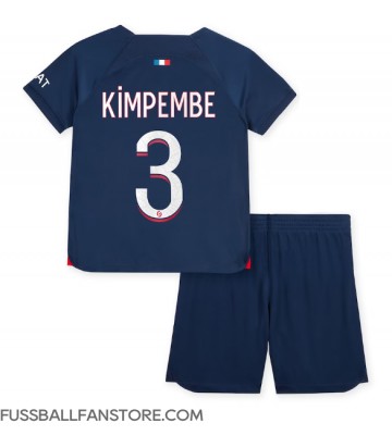 Paris Saint-Germain Presnel Kimpembe #3 Replik Heimtrikot Kinder 2023-24 Kurzarm (+ Kurze Hosen)